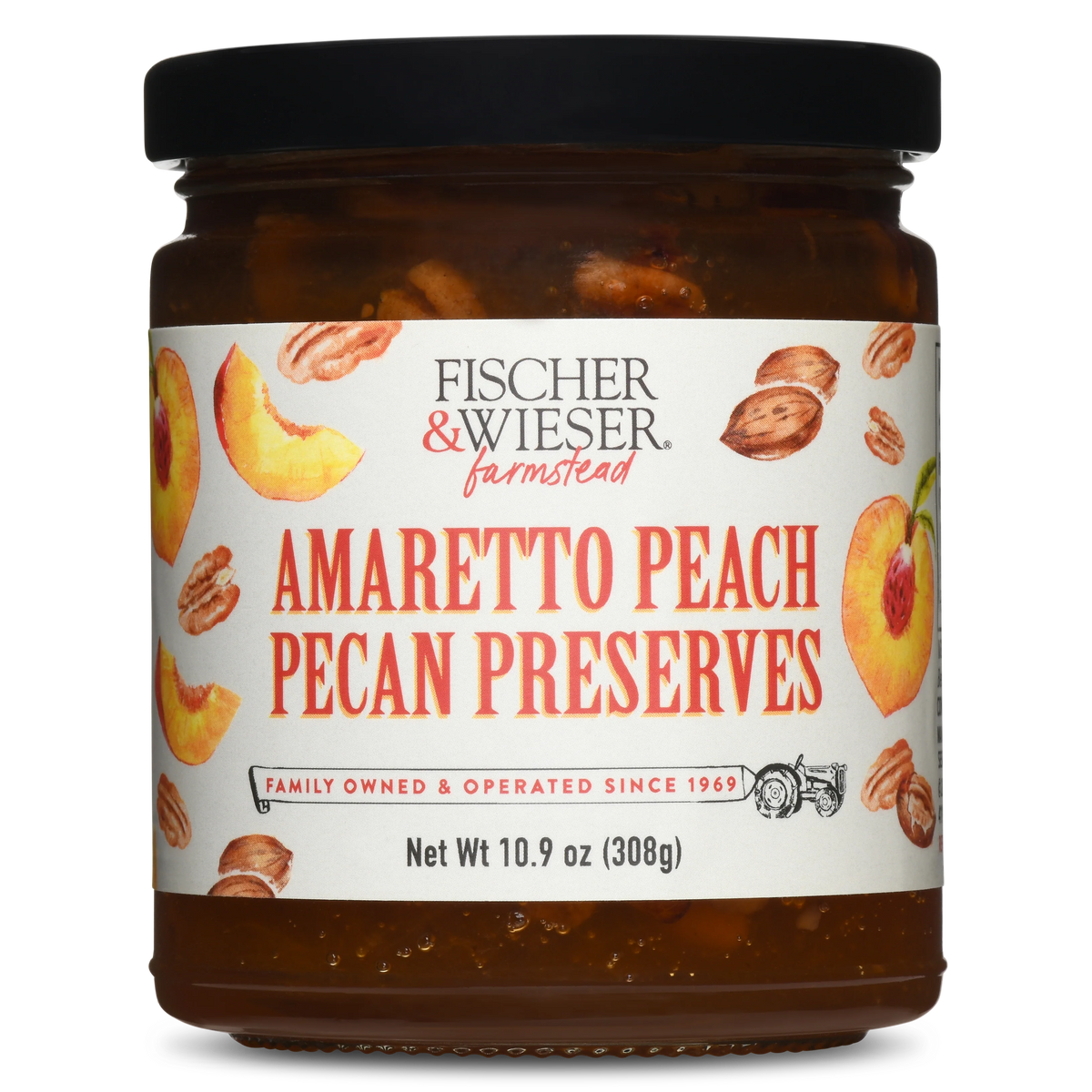 Fischer & Wieser Amaretto Peach Pecan Preserves - Made in USA