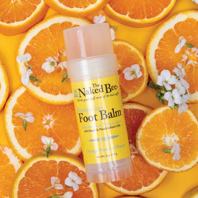 The Naked Bee Orange Blossom Honey Restoration Foot Balm, 2 oz - Made in USA
