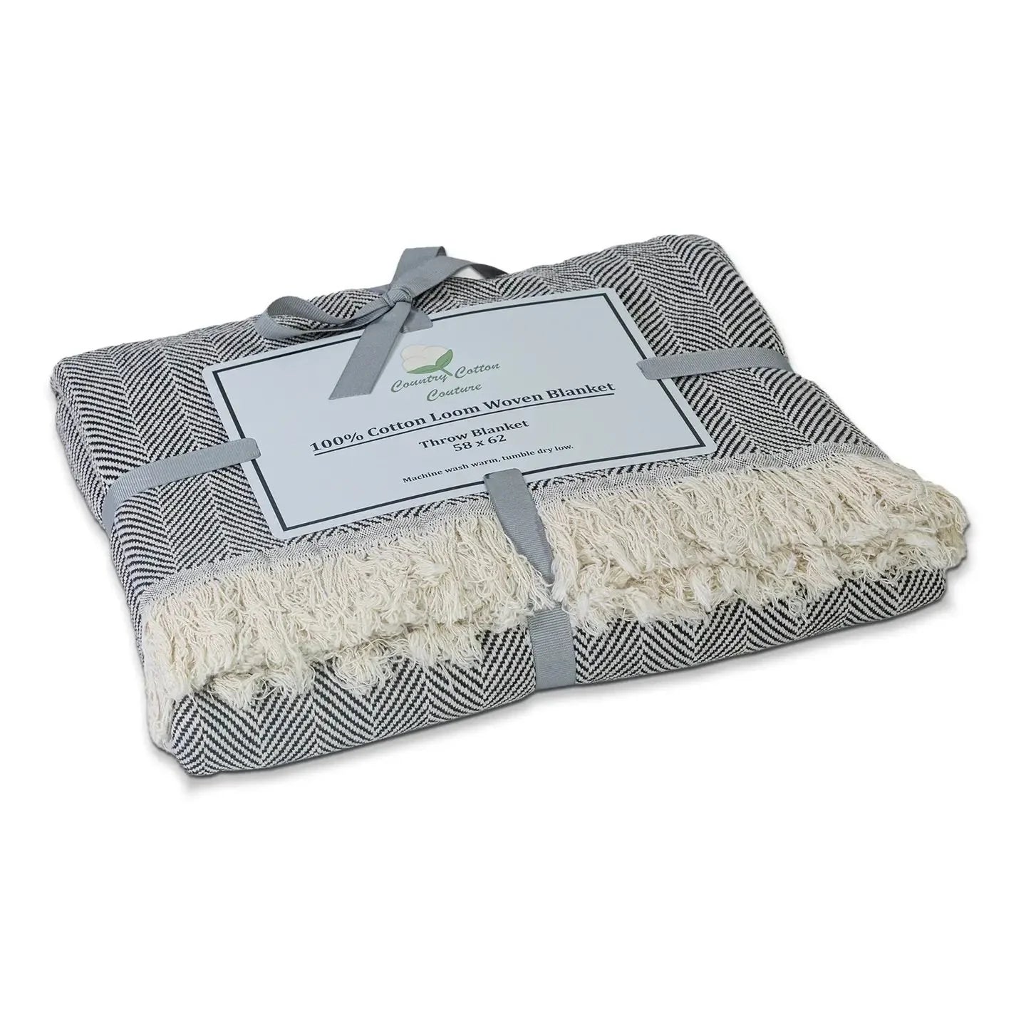 Country Cottons 100% Cotton Patterned Throw Blankets – 58″ X 62″