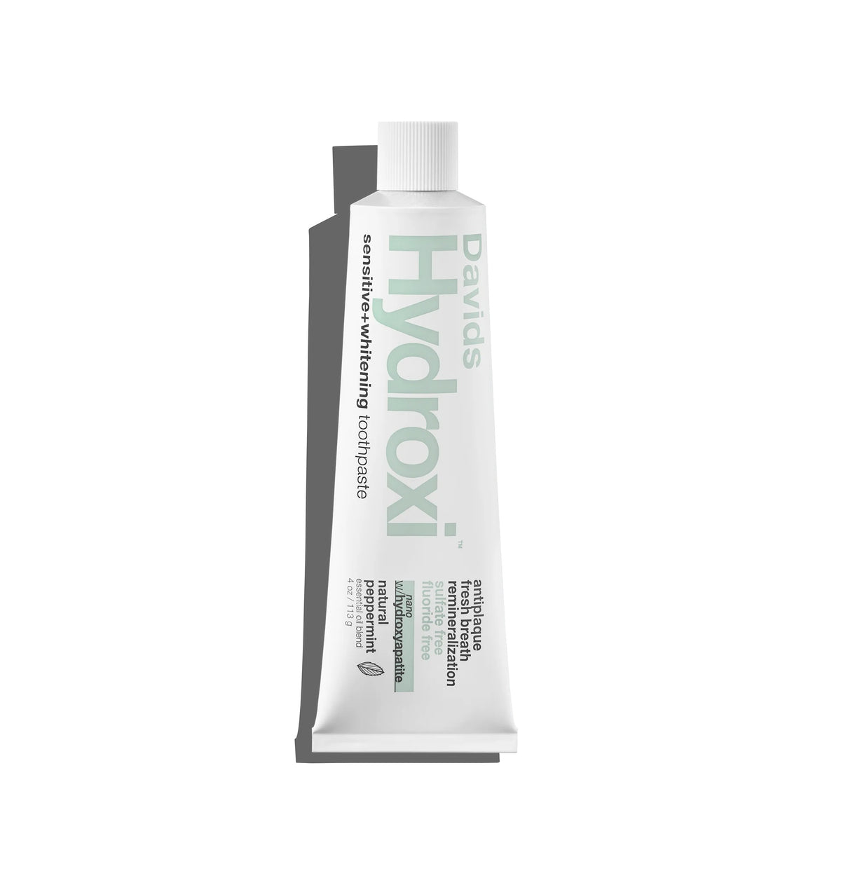 Davids Sensitive + Whitening Nano-Hydroxyapatite Toothpaste, Peppermint, 4 oz - Made in USA