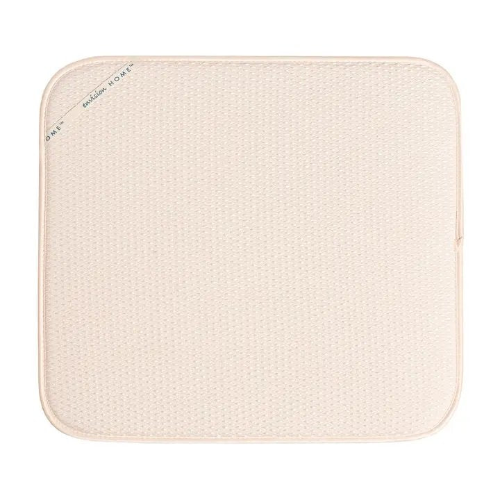 Envision Dish Drying Mat, Cream, 16" X 18"