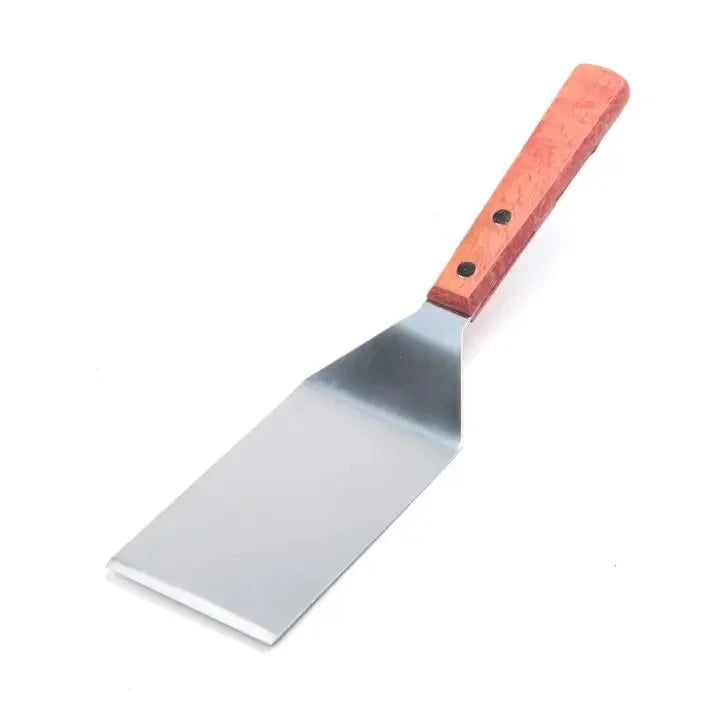 Fox Run Offset Spatula, Stainless Steel with Wood Handle, 9"