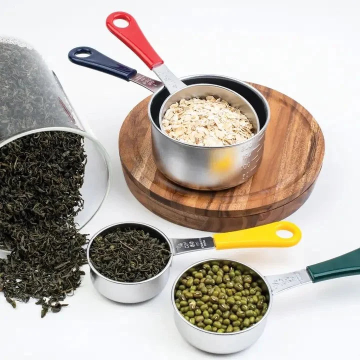 Fox Run Stainless Steel Measuring Cup Set, 4-Piece Color Set