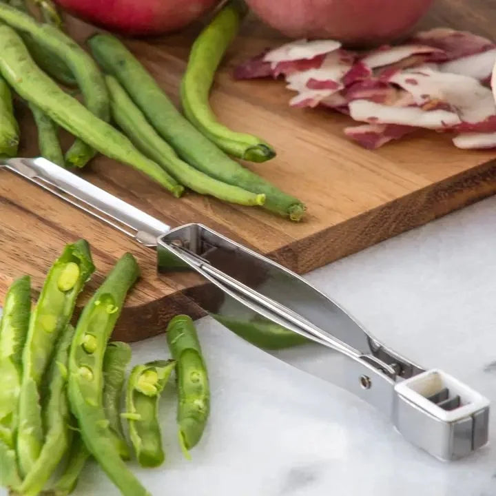 Fox Run Peeler and Bean Slicer, Stainless Steel, 0.75"x6.75"