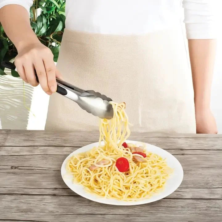 Fox Run Locking Tongs, Stainless Steel, 9"