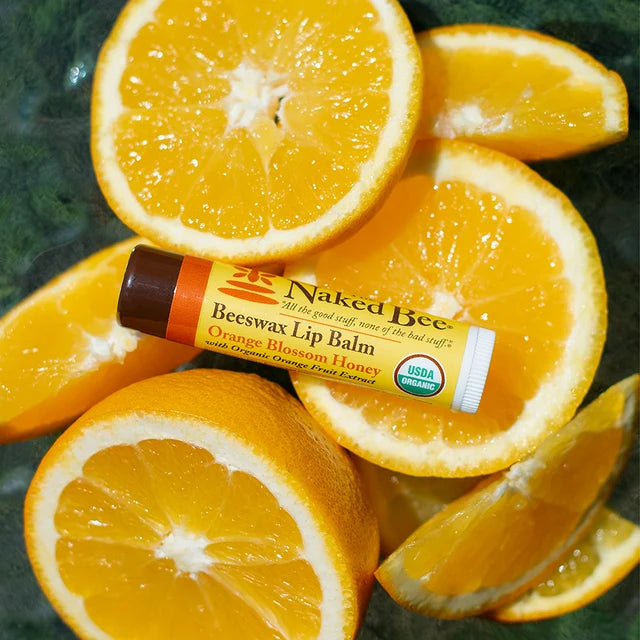 The Naked Bee Orange Blossom Honey Lip Balm, USDA Organic - Made in USA