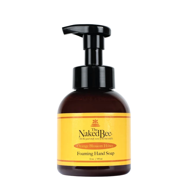 The Naked Bee Orange Blossom Honey Foaming Soap, 12 oz - Made in USA