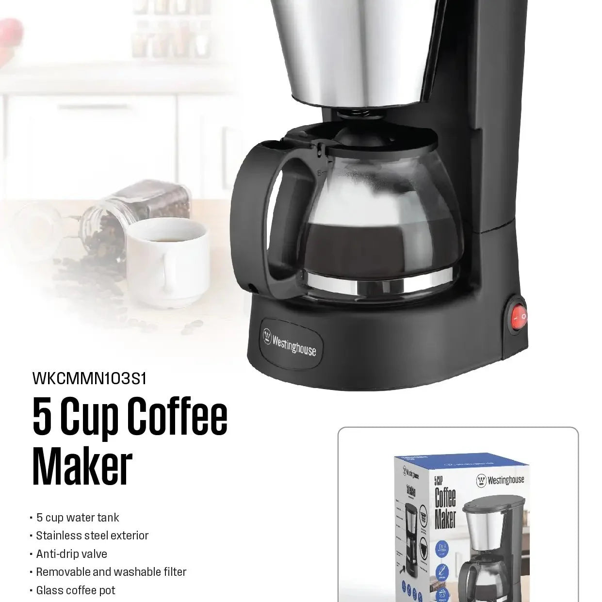 Westinghouse 5-Cup Coffee Maker - Everyday Series