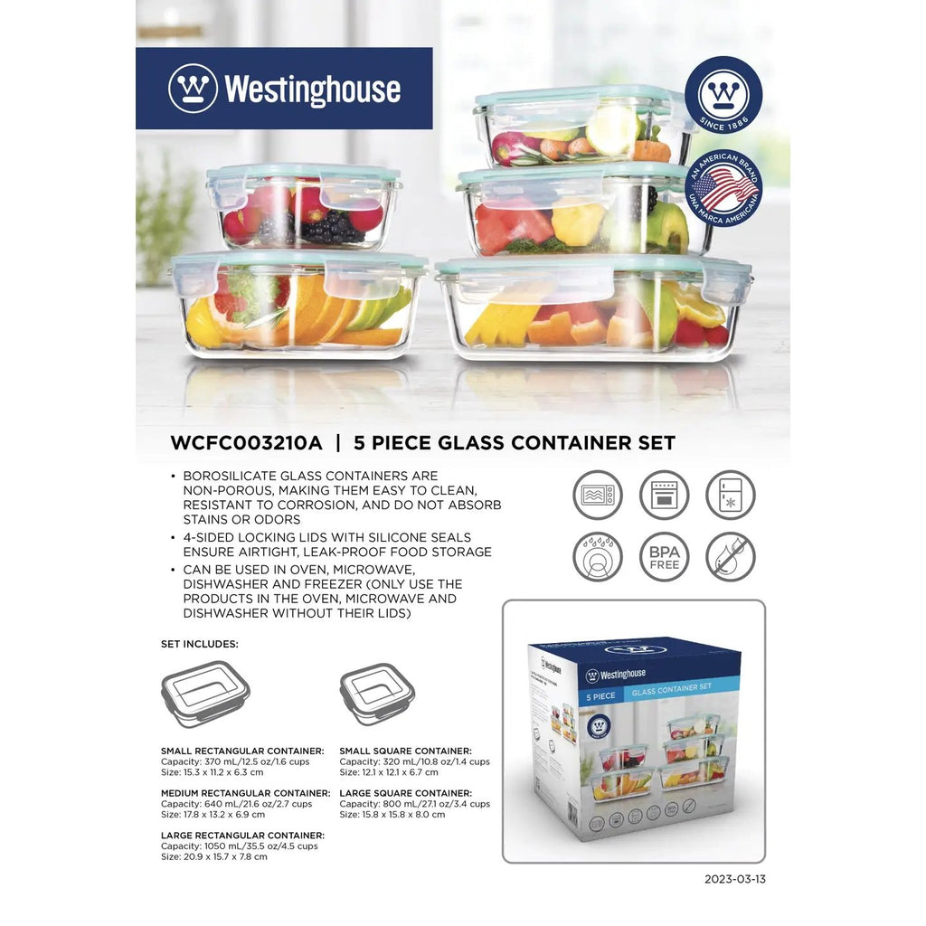 Westinghouse 5-Piece Glass Container Set