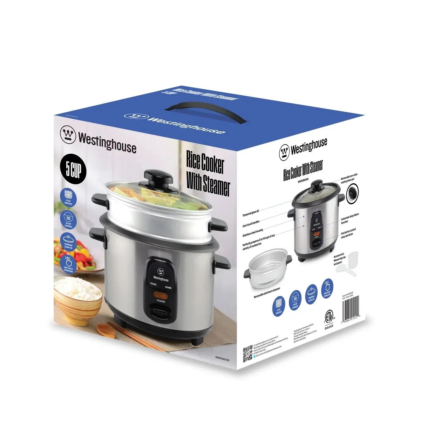 Westinghouse 5-Cup Rice Cooker with Steamer- Everyday Series